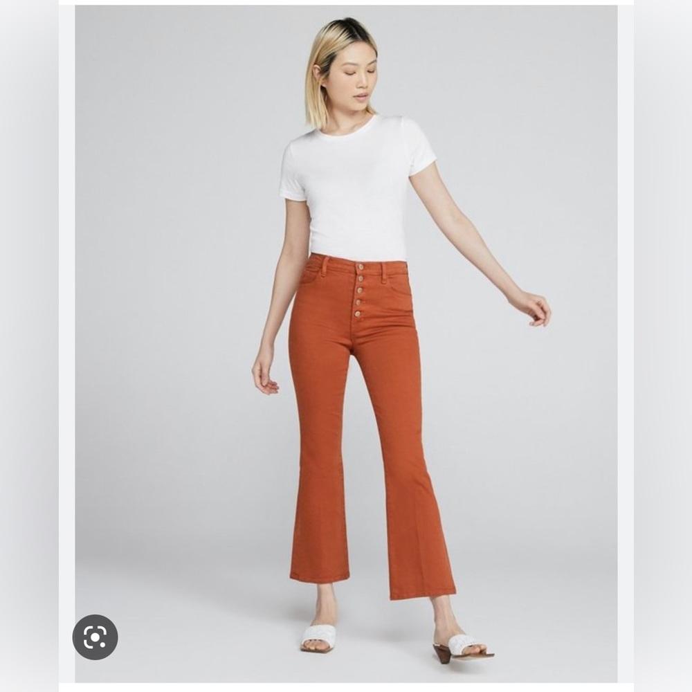 Jbrand button fly jeans in terracotta